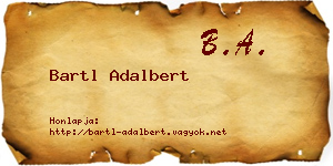 Bartl Adalbert névjegykártya